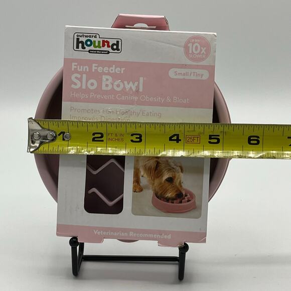 Outward Hound Fun Feeder Slo Bowl Slow Feeder Dog/Cat Bowl Small/Tiny Pink Wave - Picture 4 of 5